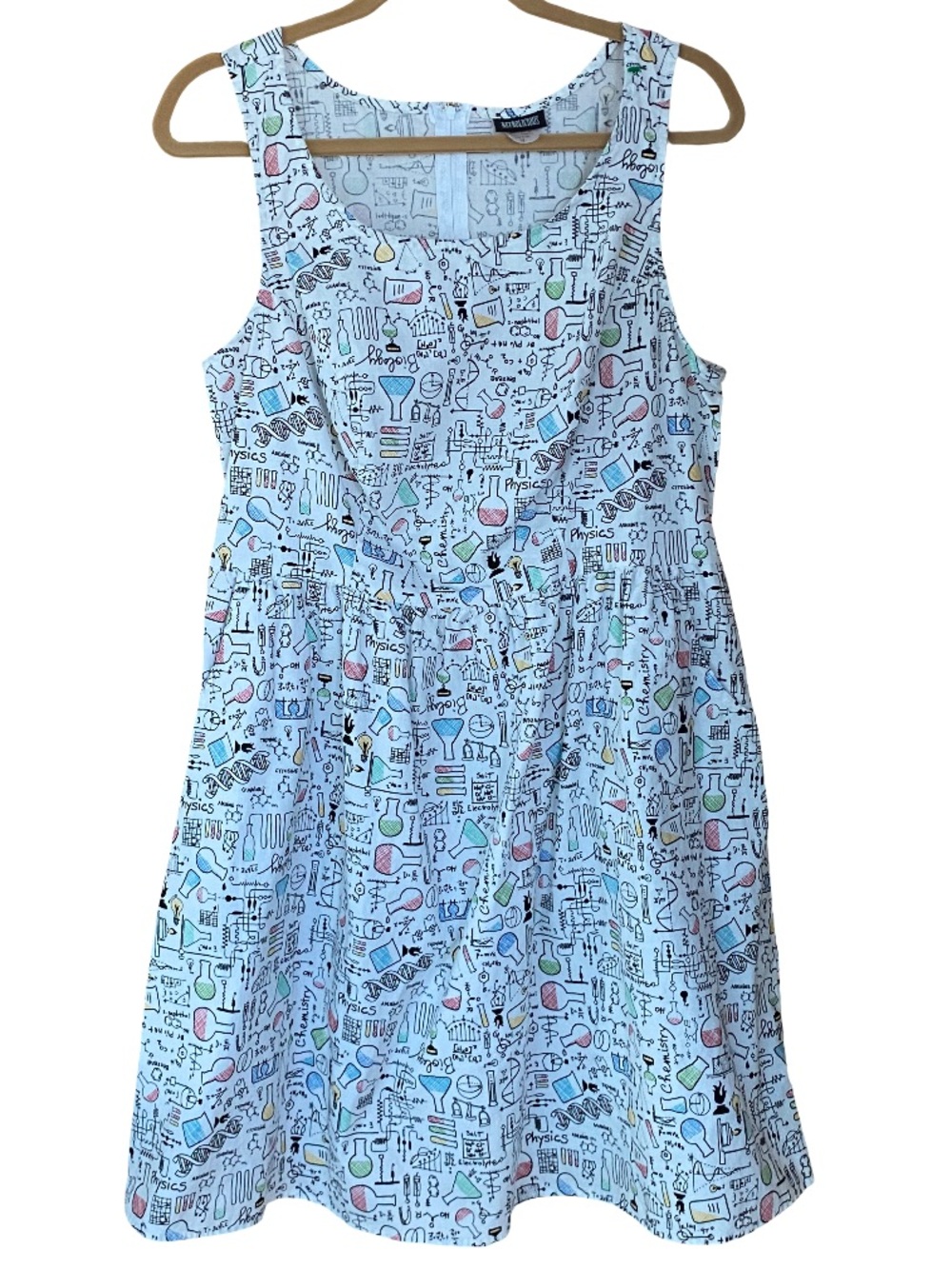 Retrolicious science lab printed quirky sleeveless pattern pocket dress size 1X